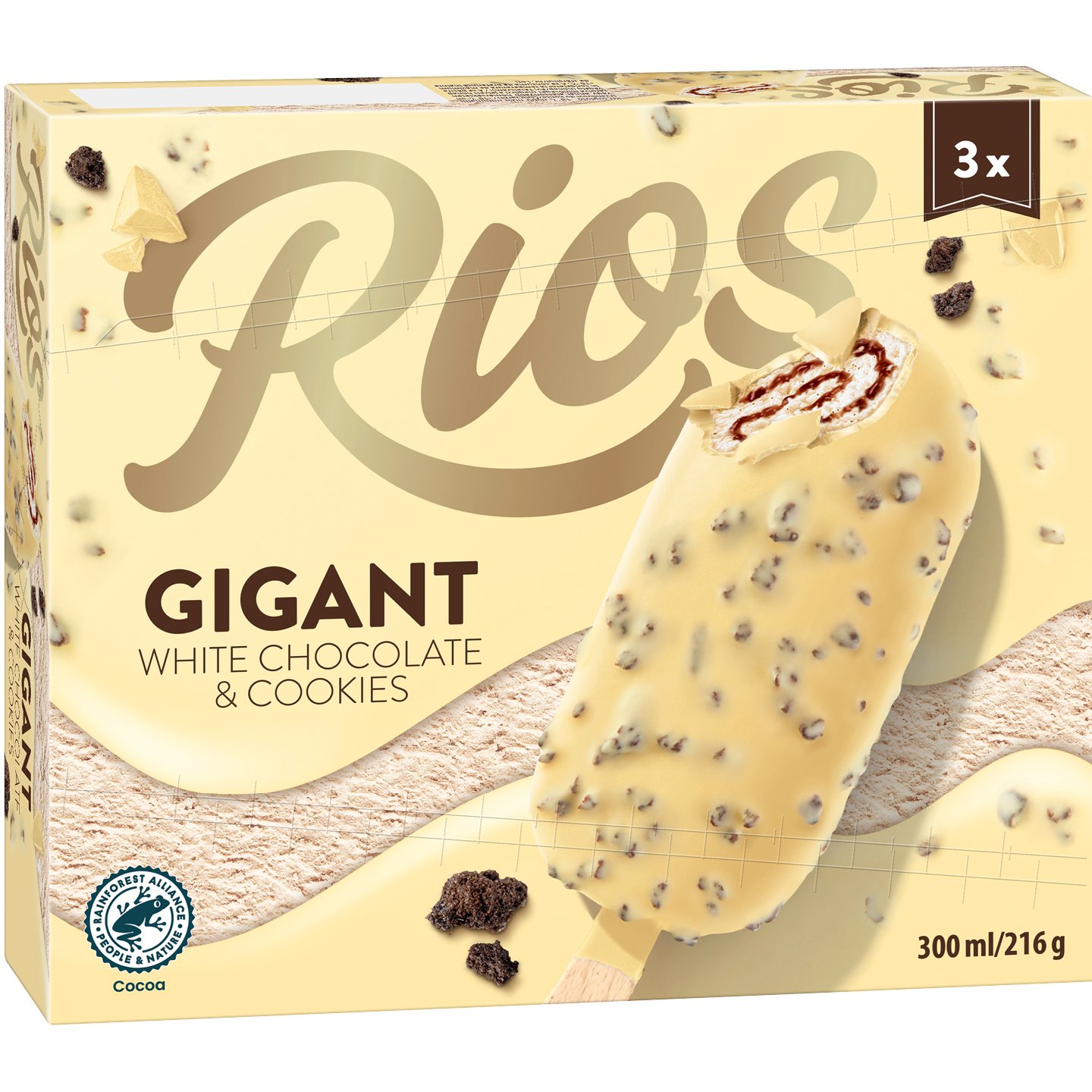 Rios Gigant White Chocolate And Cookies Jégkrém Triopack