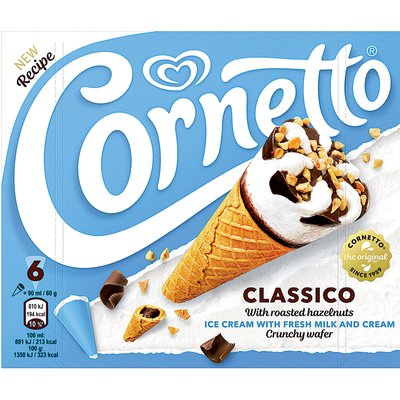 CORNETTO CLASSICO VANÍLIA ÍZŰ JÉGKRÉM MULTIPACK termékképe