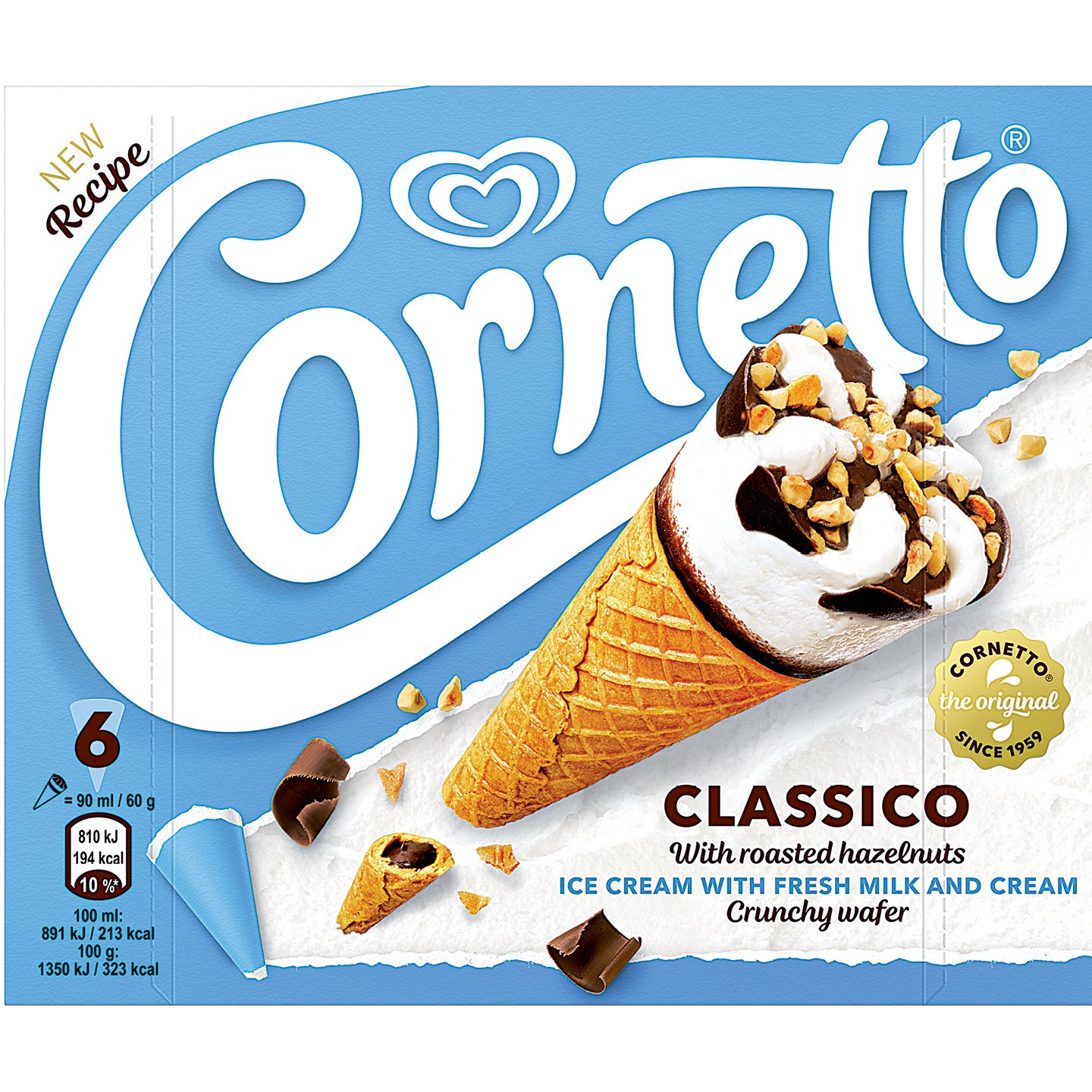 Cornetto Classico Vanília ízű Jégkrém Multipack