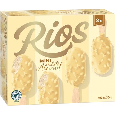 RIOS MINI MANDULÁS FEHÉR CSOKOLÁDÉS JÉGKRÉM MULTIPACK termékképe