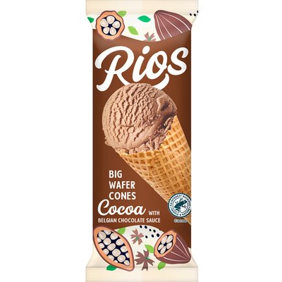 RIOS BELGA CSOKOLÁDÉ ÍZŰ TÖLCSÉRES JÉGKRÉM termékképe