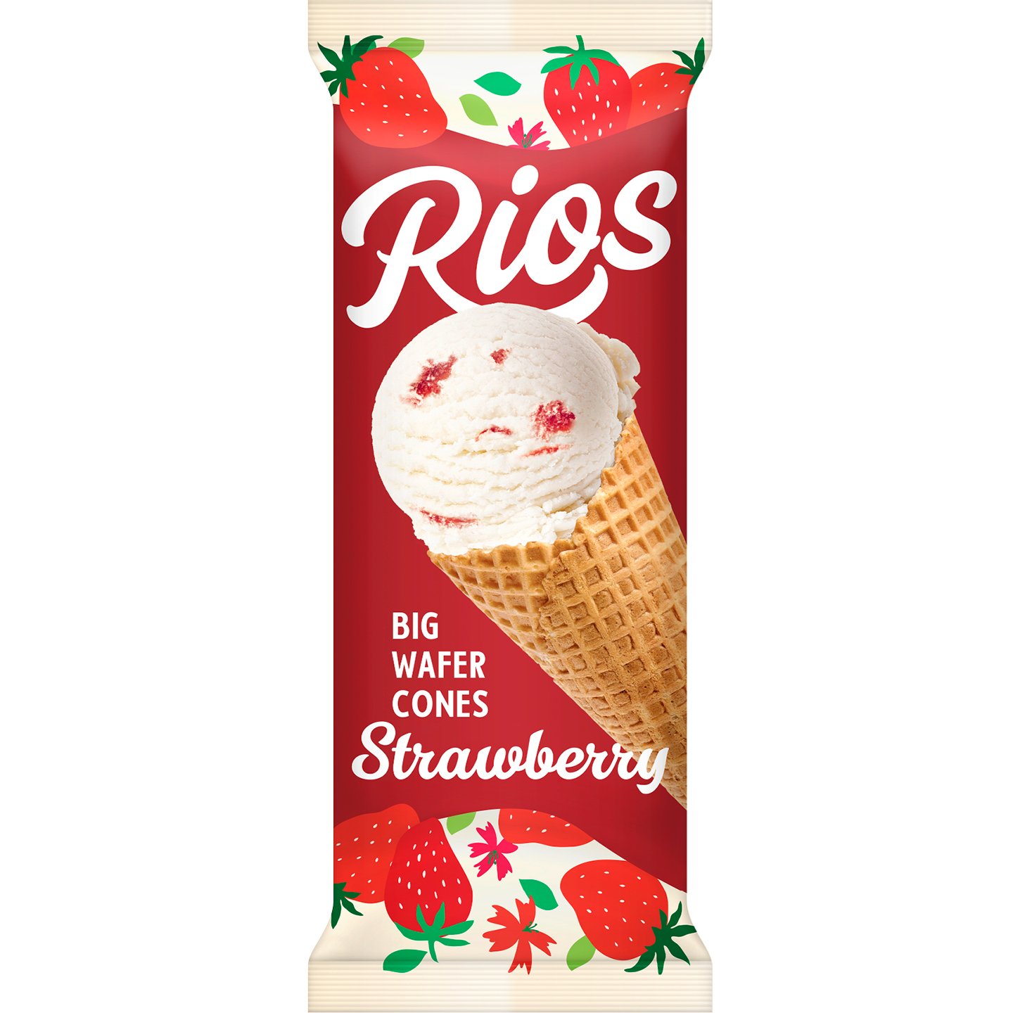 Rios Mascarpone-eper ízű Tölcséres Jégkrém