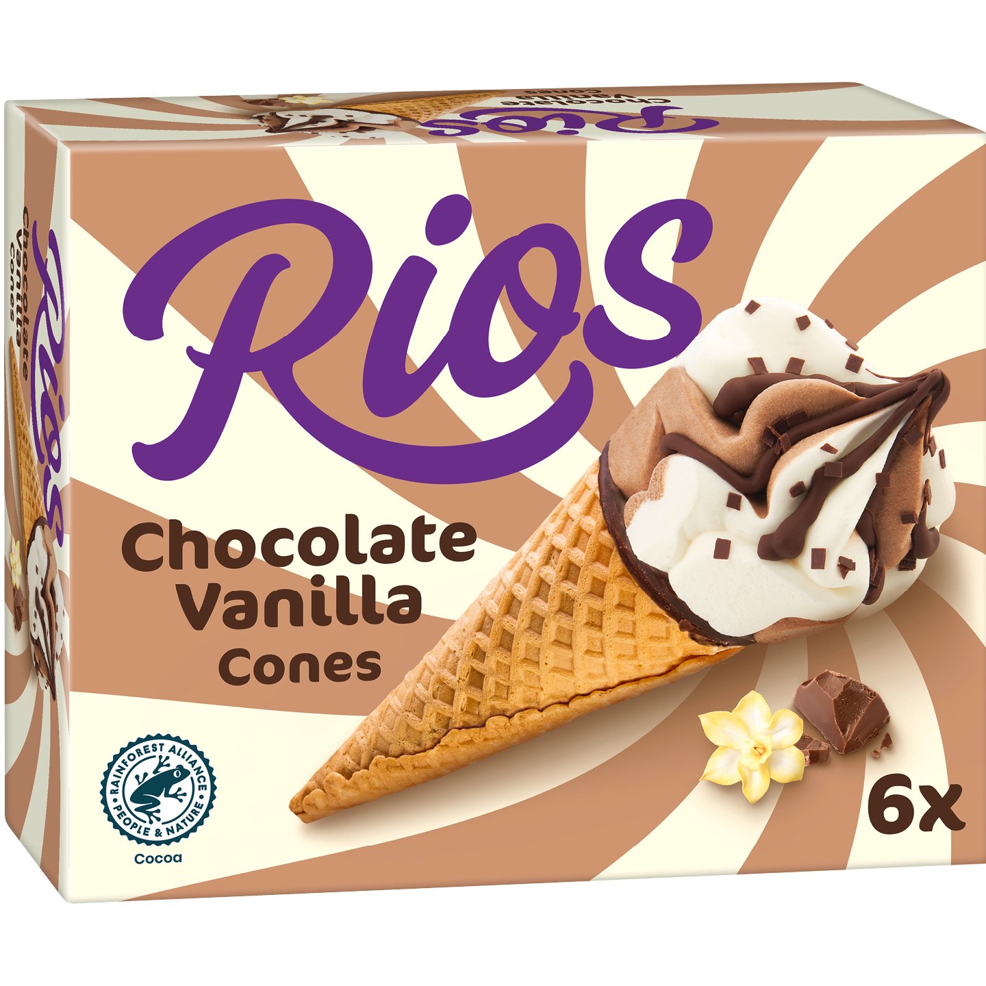 Rios Vanília-csokoládé ízű Tölcséres Jégkrém Multipack