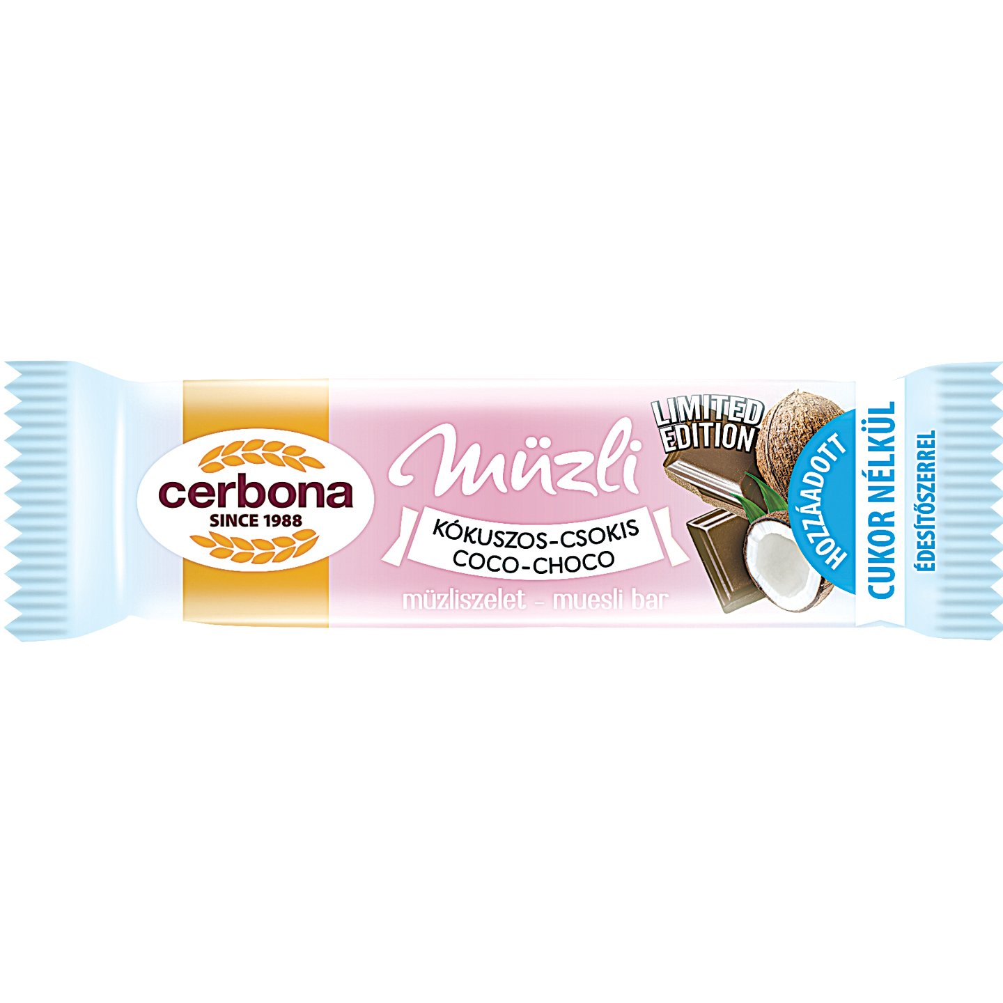 Cerbona Kókuszos-csokis Müzliszelet