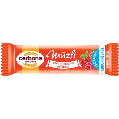 CERBONA PIROS GYÜMÖLCSÖS MÜZLISZELET HOZZÁADOTT CUKOR NÉLKÜL termékképe