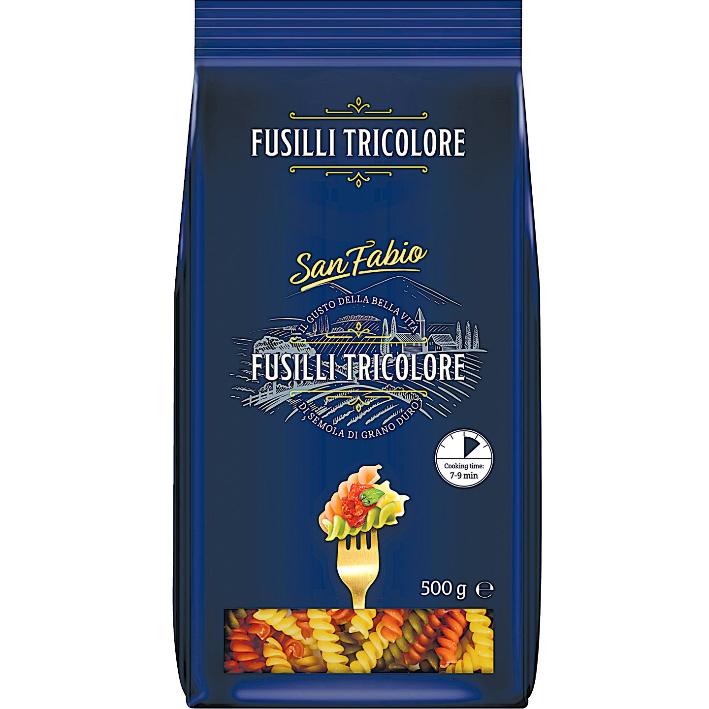 San Fabio Tricolor Fusilli Durum Tészta