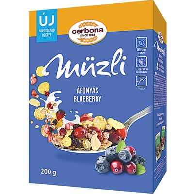 CERBONA ÁFONYÁS MÜZLI termékképe