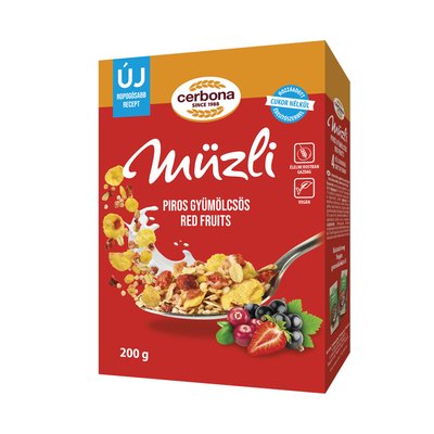 CERBONA PIROS GYÜMÖLCSÖS MÜZLI termékképe