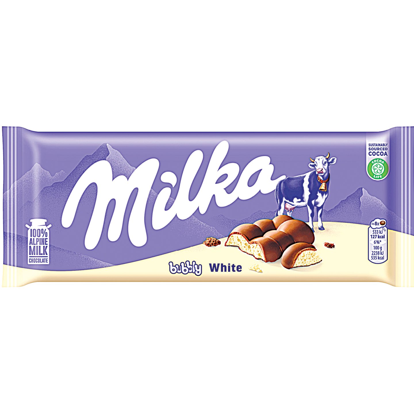 Milka Csokoládé Bubbly White