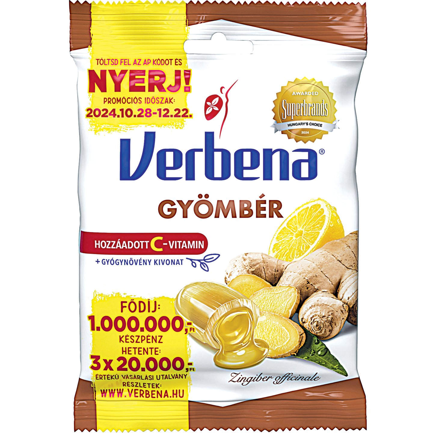 Verbena Herbal Gyömbér Cukorka