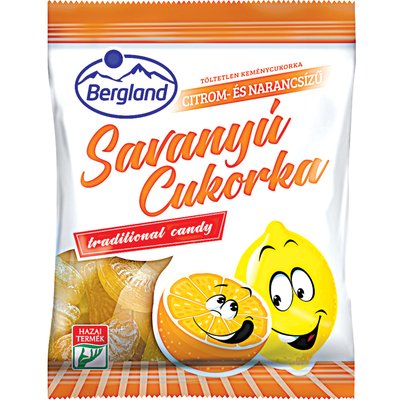 BERGLAND CITROM-NARANCS ÍZŰ SAVANYÚ CUKORKA termékképe