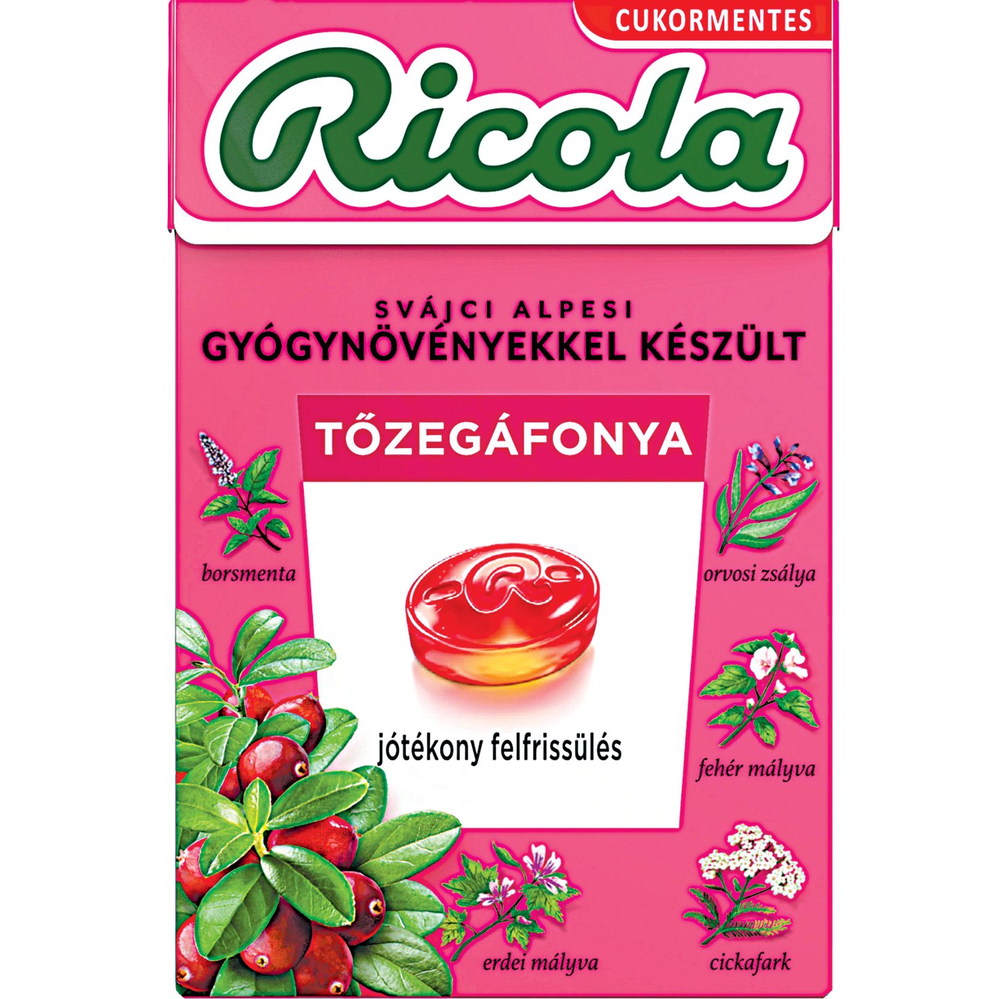 Ricola Tőzegáfonya ízű Cukorka
