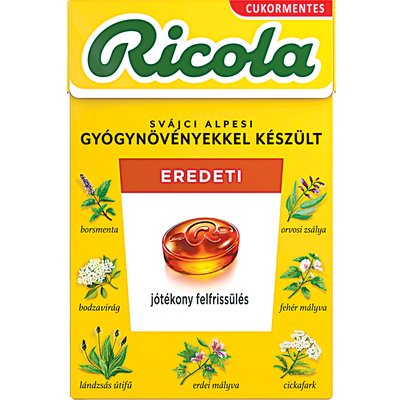 RICOLA EREDETI GYÓGYNÖVÉNYES CUKORKA termékképe