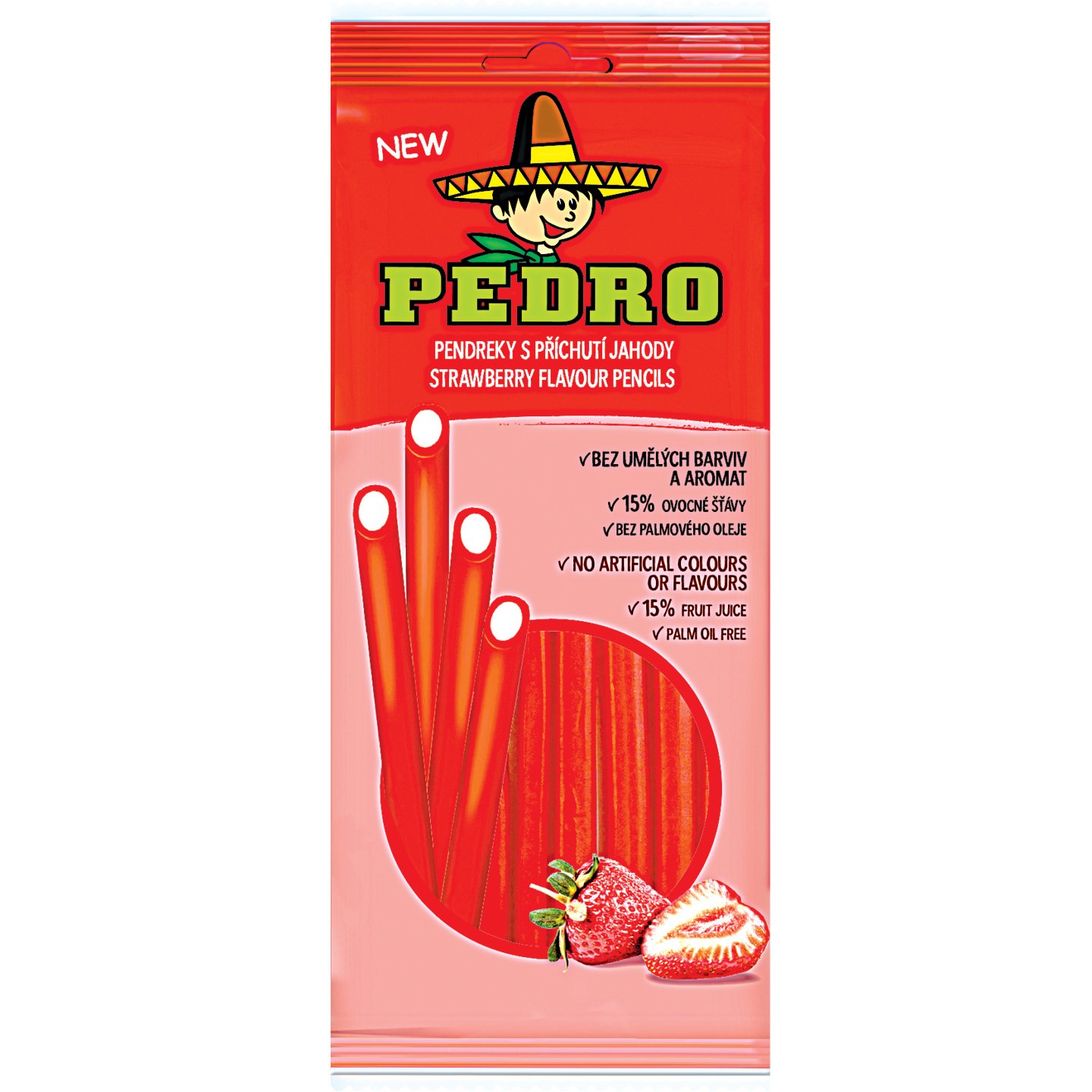 Pedro Strawberry Pencils Gumicukor