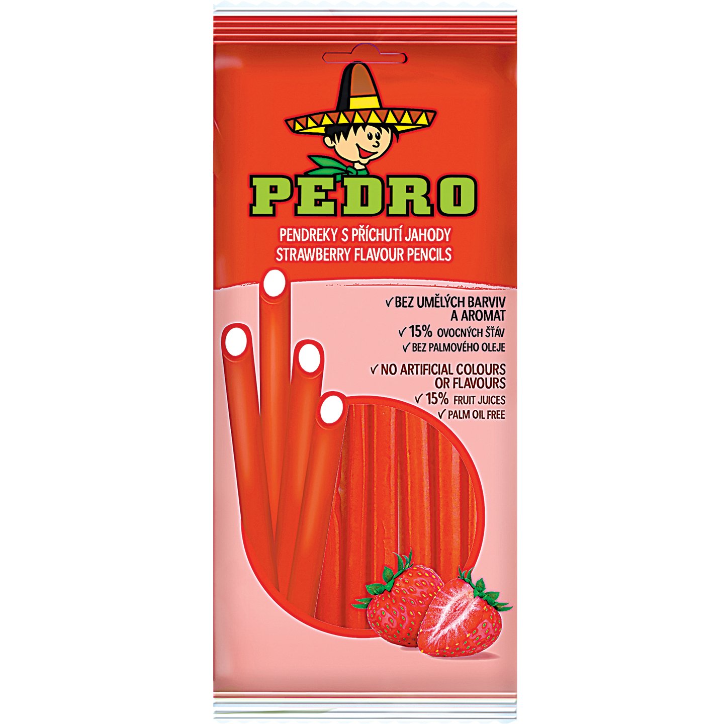 Pedro Strawberry Pencils Gumicukor