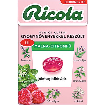 RICOLA MÁLNA-CITROMFŰ ÍZŰ CUKORKA termékképe