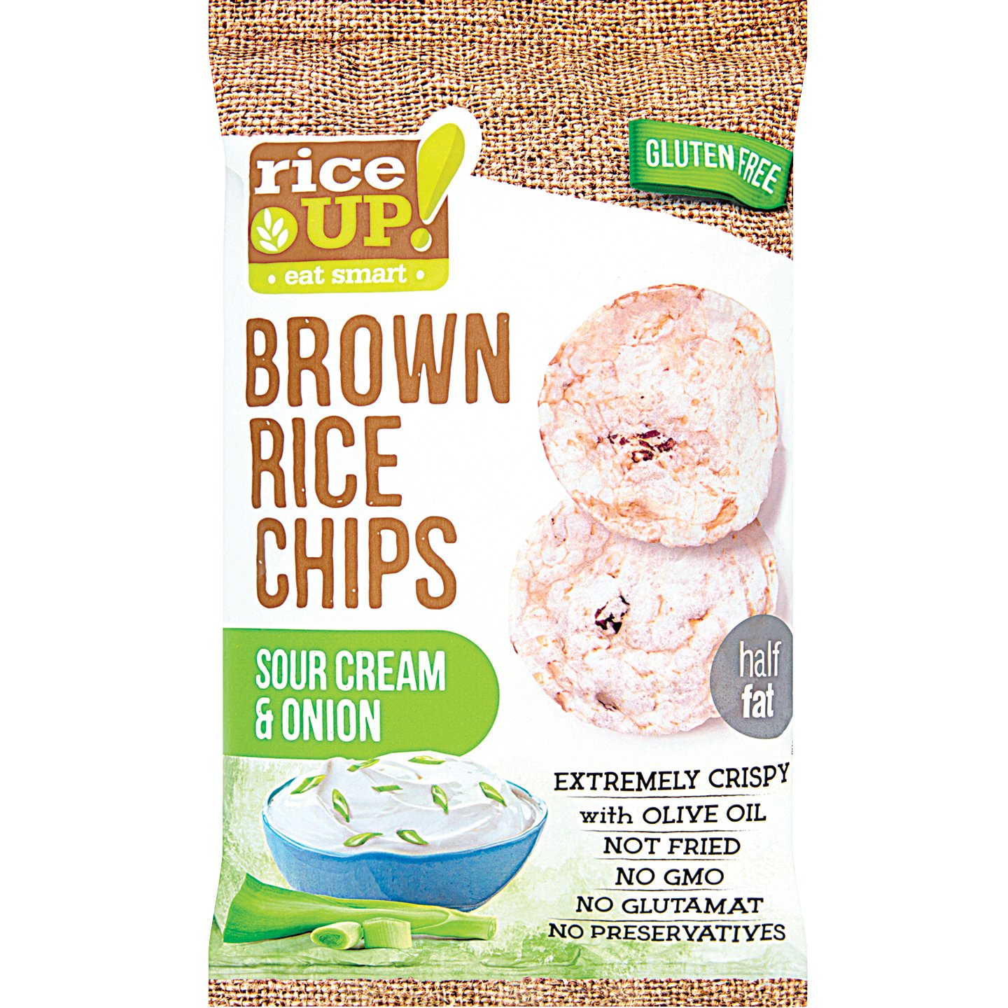 Rice Up Hagymás-tejfölös Gluténmentes Barna Rizs Chips