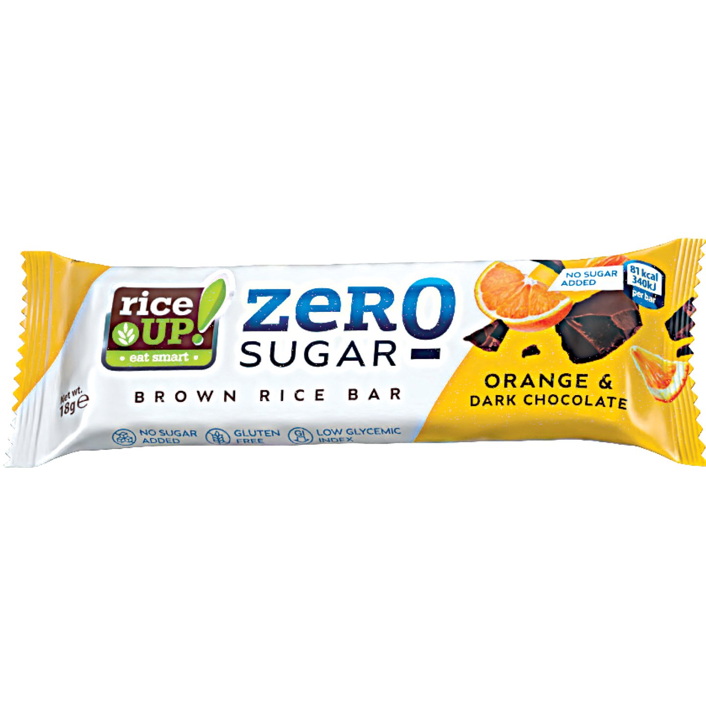 Rice Up Zero Narancs és étcsokoládé ízű Barna Rizs Szelet Hozzáadott Cukor Nélkül