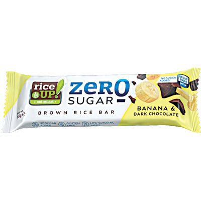 RICE UP ZERO BANÁN ÉS ÉTCSOKOLÁDÉ ÍZŰ BARNA RIZS SZELET HOZZÁADOTT CUKOR NÉLKÜL termékképe