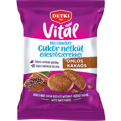 Image of DETKI VITÁL KAKAÓS HOZZÁADOTT CUKOR NÉLKÜLI OMLÓS KEKSZ