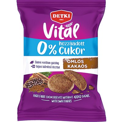 DETKI VITÁL HOZZÁADOTT CUKOR NÉLKÜLI KAKAÓS ÉDES KEKSZ termékképe