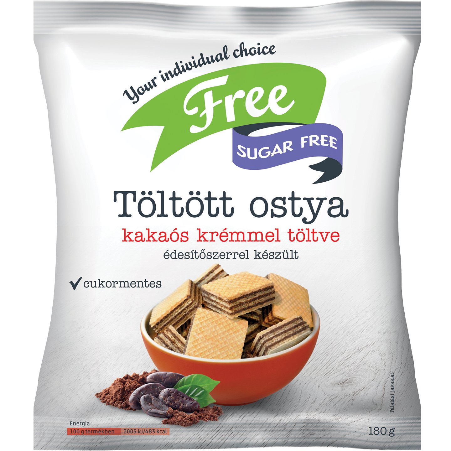 Free Kakaós Cukormentes Töltött Ostya