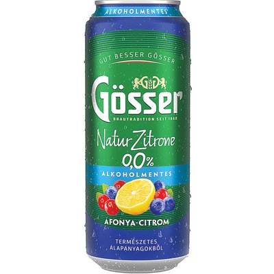 GÖSSER NATUR ZITRONE ÁFONYA-CITROM +50 FT BETÉTDÍJ termékképe