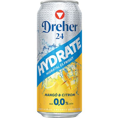 DREHER24 HYDRATE MANGÓ-CITROM ÍZŰ ALKOHOLMENTES ÍZESÍTETT SÖR+50 FT BETÉTDÍJ termékképe