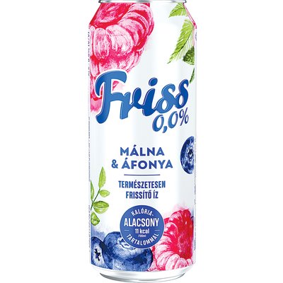 FRISS MÁLNA-ÁFONYA 0,0% 0,5L DRS termékképe