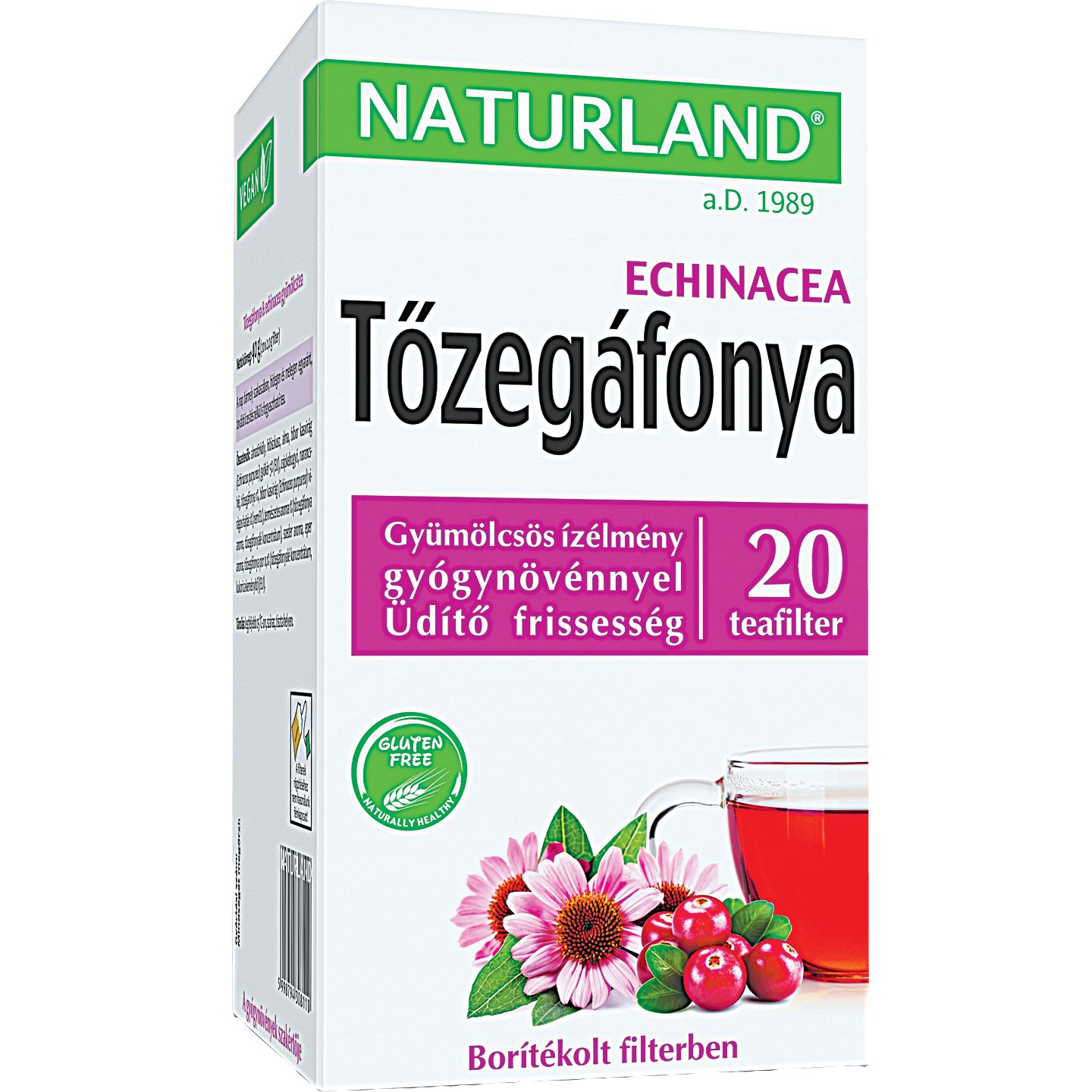 Naturland Tőzegáfonya és Echinacea ízű Tea