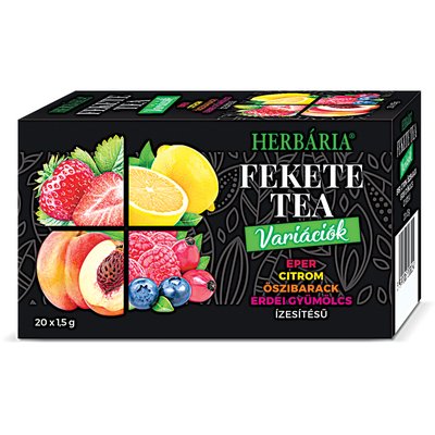HERBÁRIA EPER-CITROM-ŐSZIBARACK-ERDEI GYÜMÖLCS ÍZŰ FEKETE TEA termékképe
