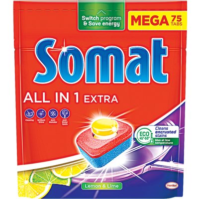 Image of SOMAT ALL IN 1 EXTRA LEMON LIME MOSOGATÓGÉP TABLETTA