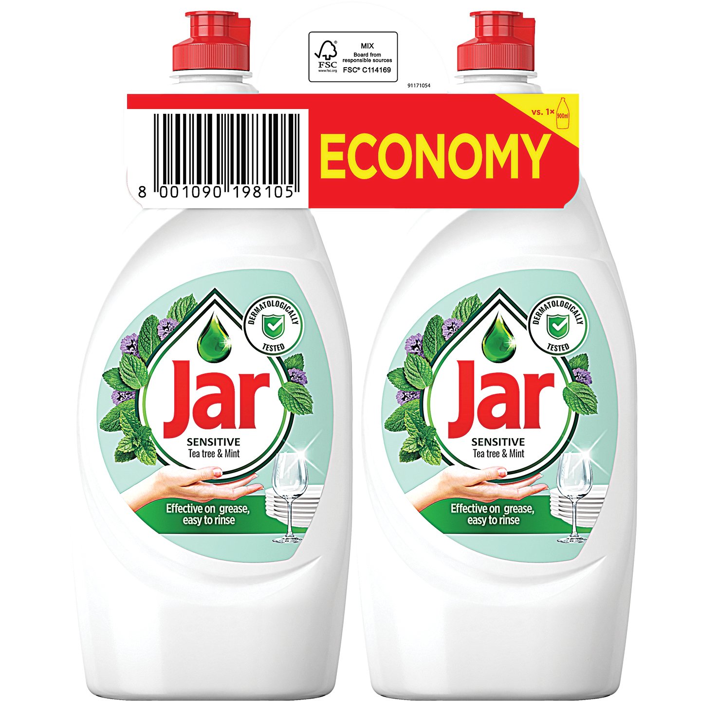 Jar Sensitive Tea Tree Mint Mosogatószer Duopack