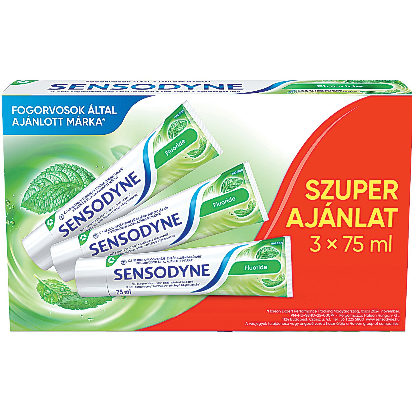 Sensodyne Fluorid Fogkrém Triopack