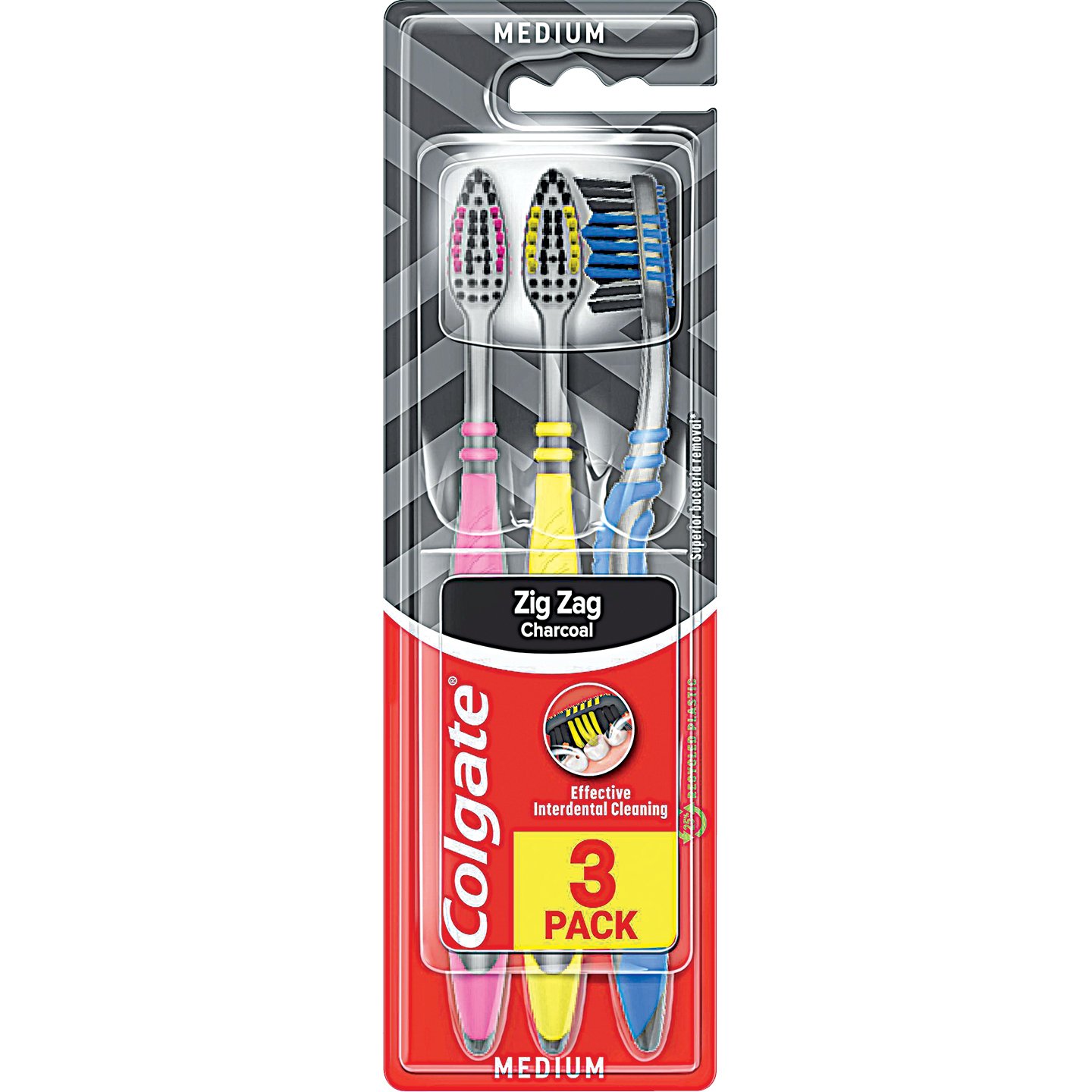 Colgate Charcoal Zig-zag Fogkefe Triopack