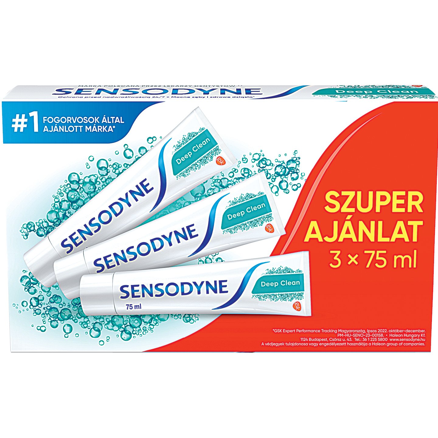 Sensodyne Deep Clean Fogkrém Triopack