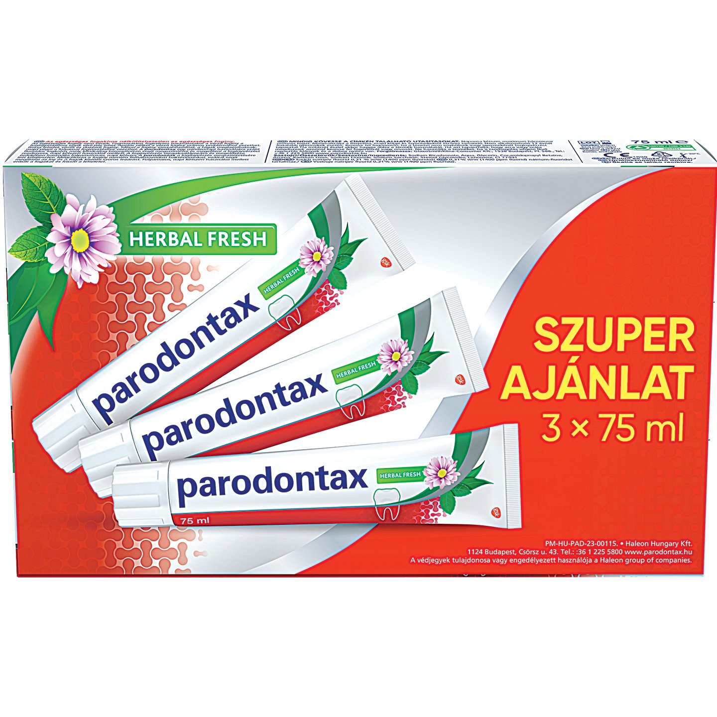 Parodontax Herbal Fresh Fogkrém Triopack