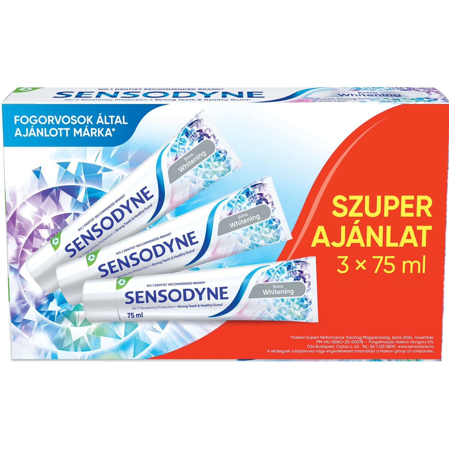 Sensodyne Extra Whitening Fogkrém Triopack