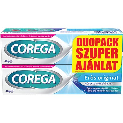 COREGA ERŐS MŰFOGSORRÖGZÍTŐ KRÉM DUOPACK termékképe