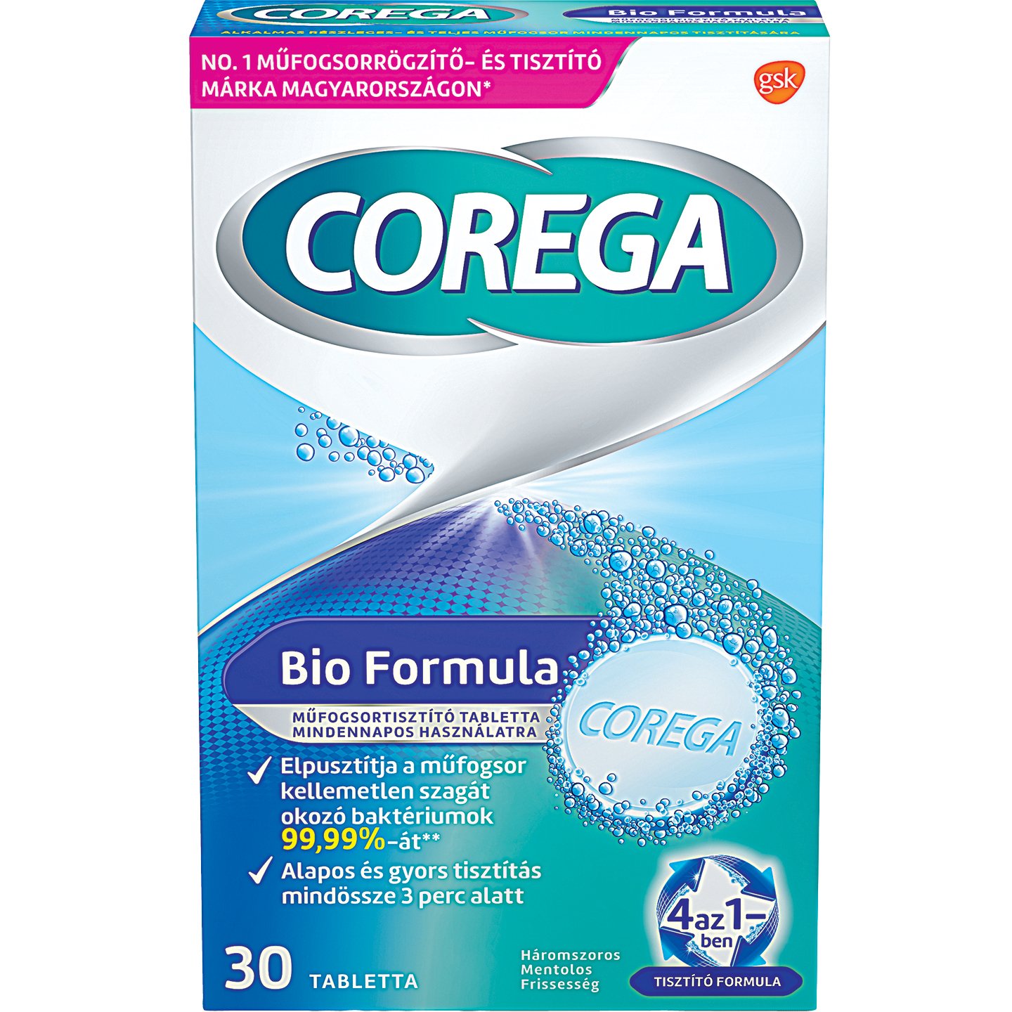 Corega Bio Formula Műfogsortisztító Tabletta