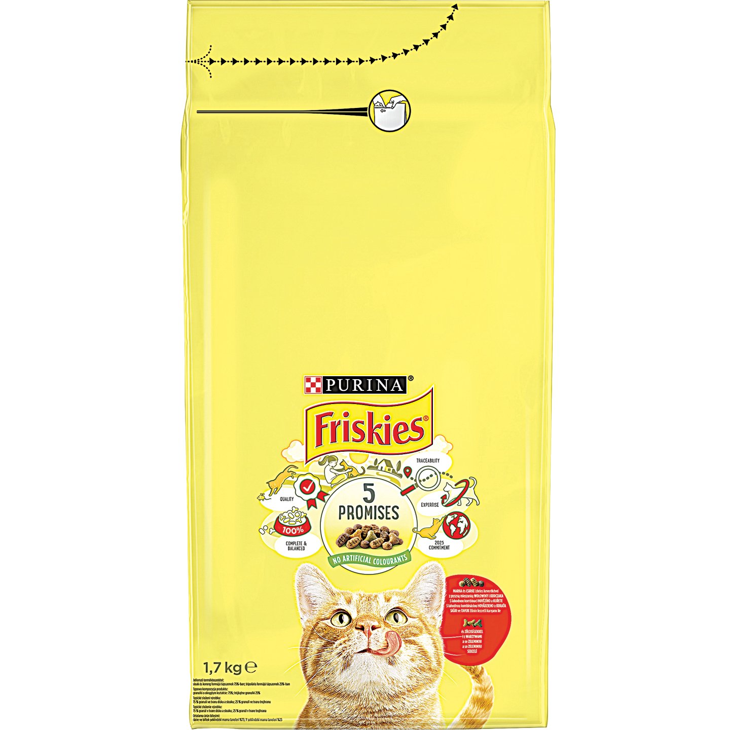 Friskies Száraz Macskaeledel Marhavál-csirkével-zöldséggel