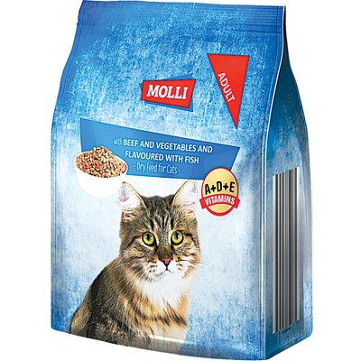 MOLLI SZÁRAZ MACSKAELEDEL MARHÁVAL-ZÖLDSÉGGEL-HALLAL termékképe