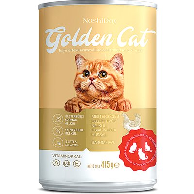 GOLDEN CAT MACSKAELEDEL BAROMFIVAL termékképe