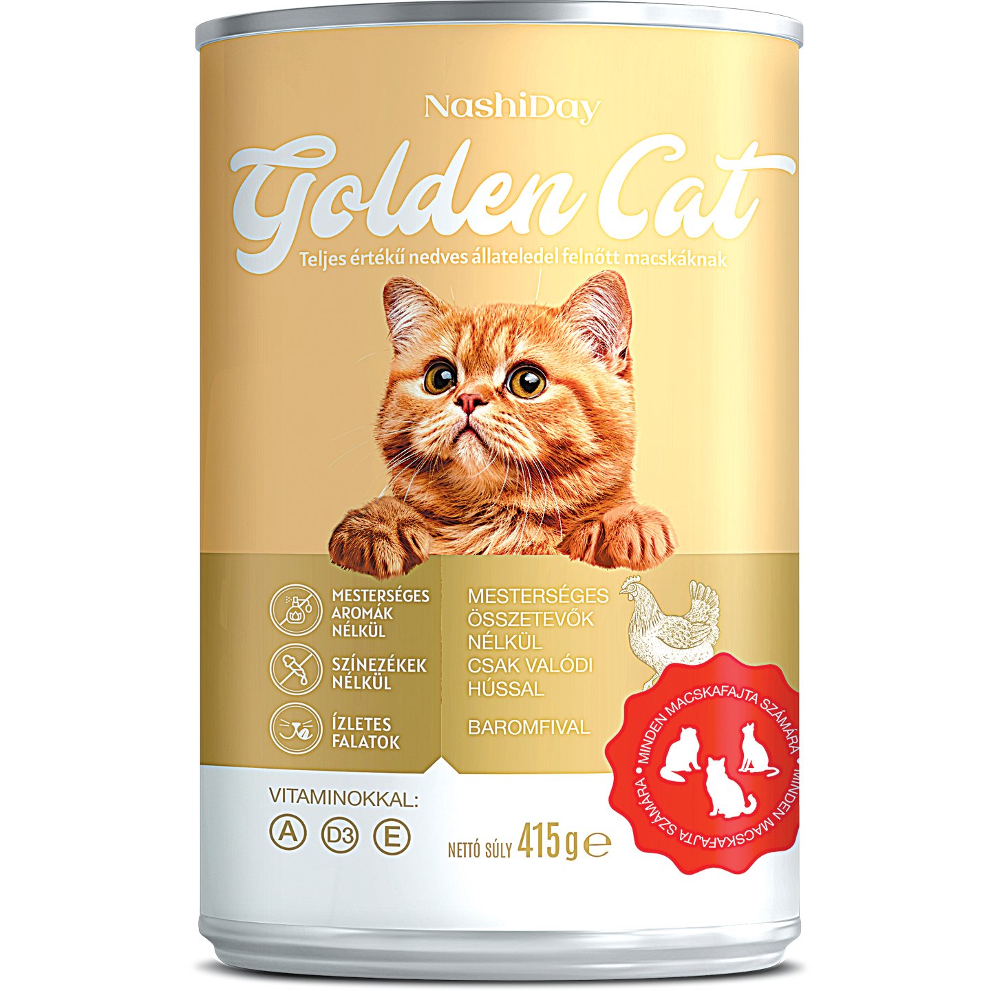 Macskaeledel Baromfival