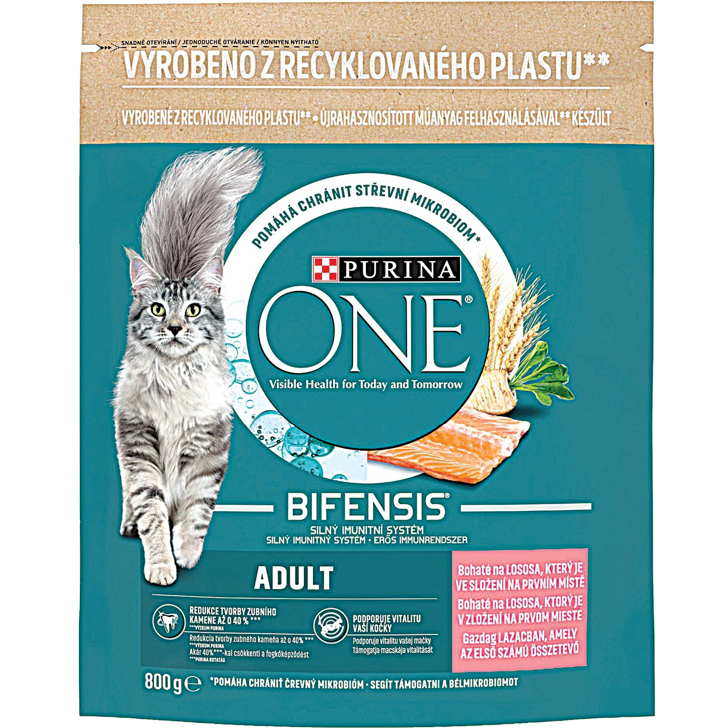 Purina One Száraz Macskaeledel Lazaccal és Teljes Kiőrlésű Gabonával