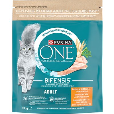 PURINA ONE SZÁRAZ MACSKAELEDEL CSIRKÉVEL ÉS TELJES KIŐRLÉSŰ GABONÁVAL termékképe
