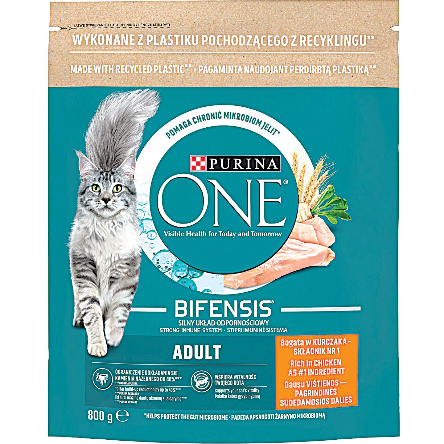 Purina One Száraz Macskaeledel Csirkével és Teljes Kiőrlésű Gabonával