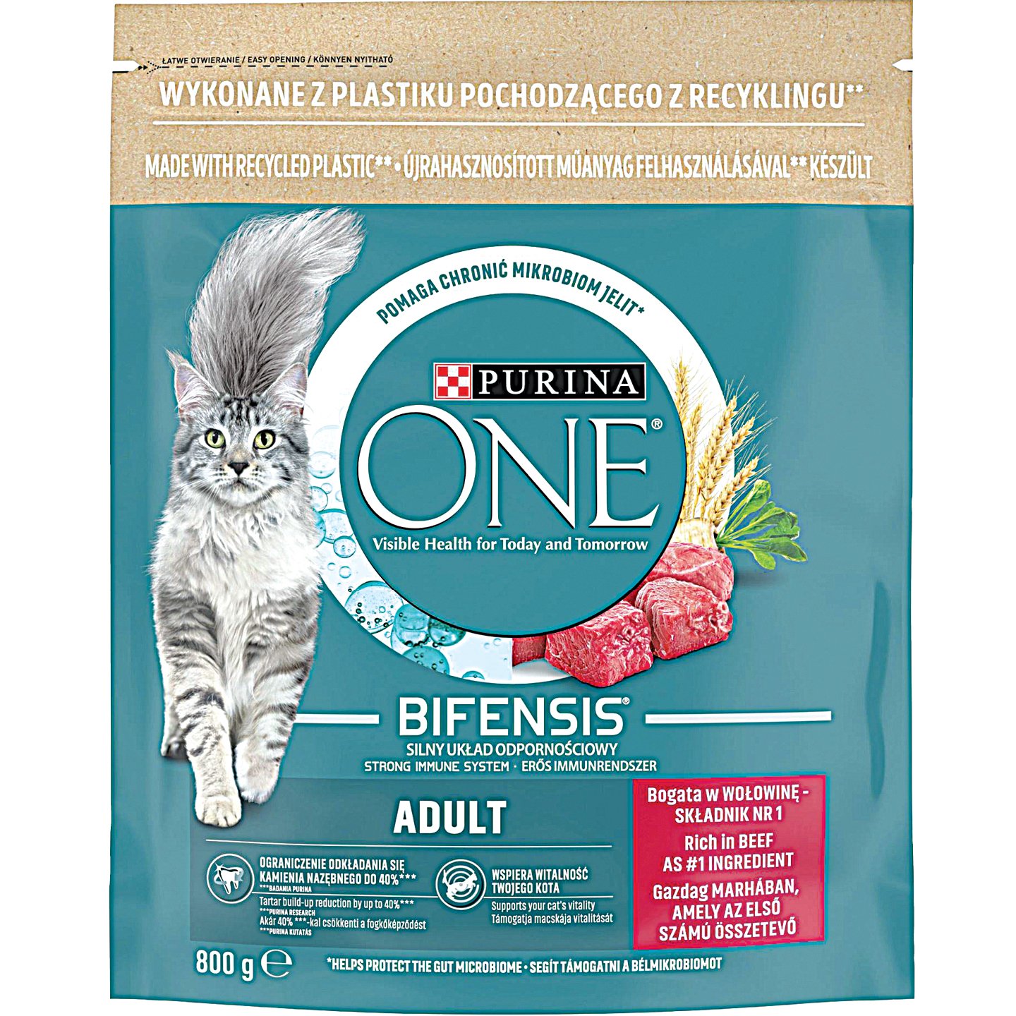 Purina One Száraz Macskaeledel Marhával és Teljes Kiőrlésű Gabonával