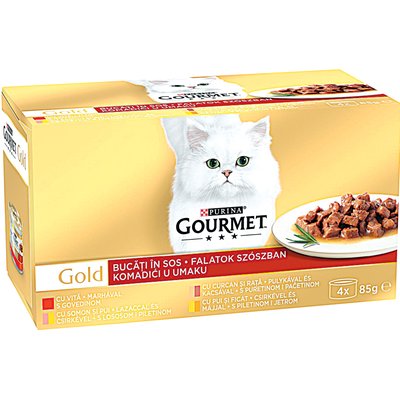 GOURMET GOLD MACSKAELEDEL FALATOK SZÓSZBAN termékképe
