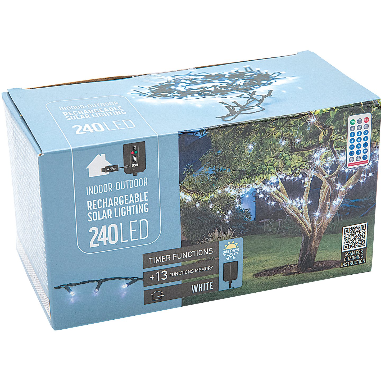 240 Led-es Szolár Fényfüzér